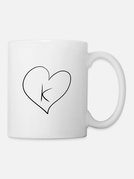 Herz Buchstabe - Tasse - Weiß