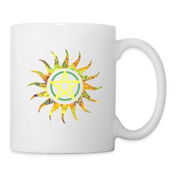 pentagramm in sonne e 258 - Tasse - Weiß - Rechts