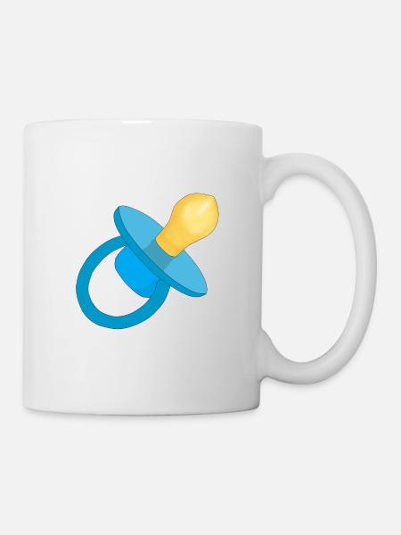 Sucette bleu - Sucette bébé - Sucette - Mug blanc - blanc