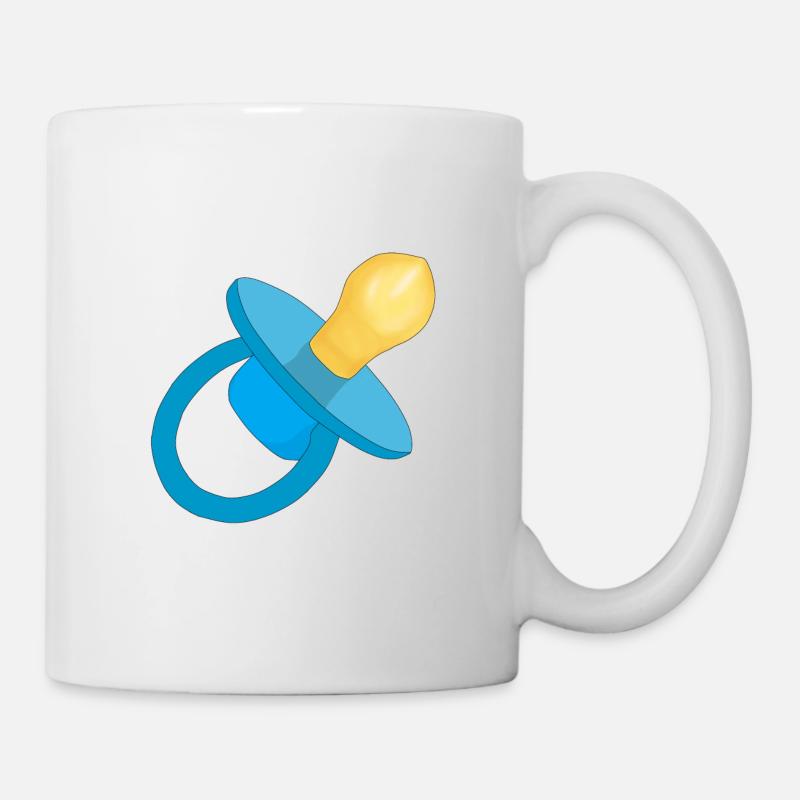 Sucette bleu - Sucette bébé - Sucette - Mug blanc - blanc