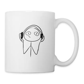 Headphones cartoon - Mug - white - Right
