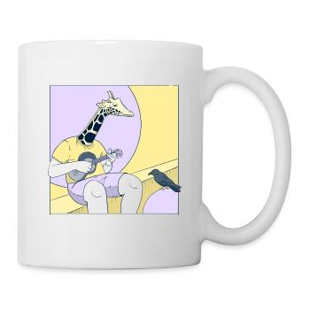 Giraffe and bird are hanging out - Tasse - Weiß - Rechts