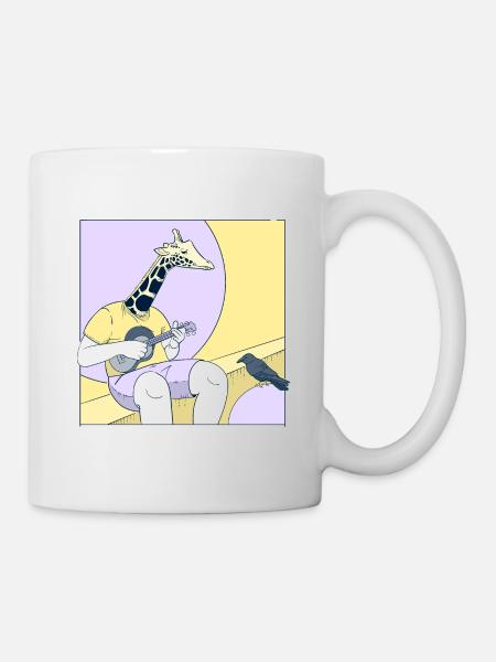 Giraffe and bird are hanging out - Tasse - Weiß