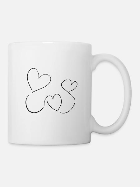 herz liebe - Tasse - Weiß