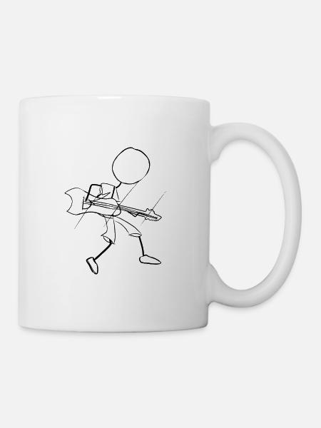 guitare de musique rock - Mug blanc - blanc