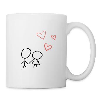 herz liebespaar liebe - Tasse - Weiß - Rechts