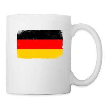 Deutschland Flagge Deutsche Fahne Used Look Heimat - Tasse - Weiß - Rechts