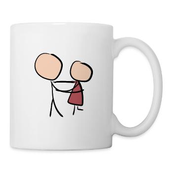 tanzen liebe Valentinstag pärchen paar - Tasse - Weiß - Rechts