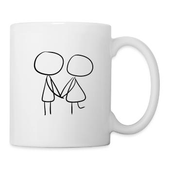 symbol dear couple couple - Mug - white - Right