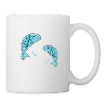 fish fish animals water zodiac sign symbol - Mug - white - Right