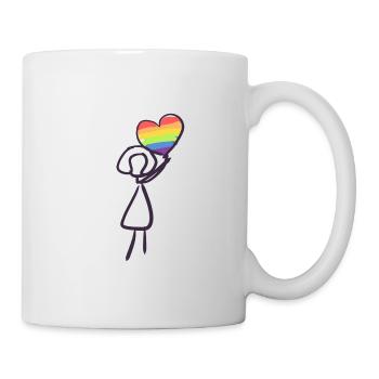 Cœur arc-en-ciel LGBT - Mug blanc - blanc - Droite