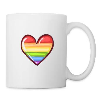 rainbow lgbt love heart symbol - Mug - white - Right
