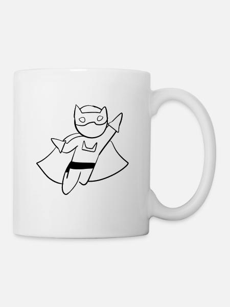 superheld held böse bösewicht gegner - Tasse - Weiß