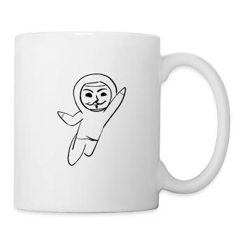anonym anonymous hacker maske hacken programmierer - Tasse - Weiß - Rechts