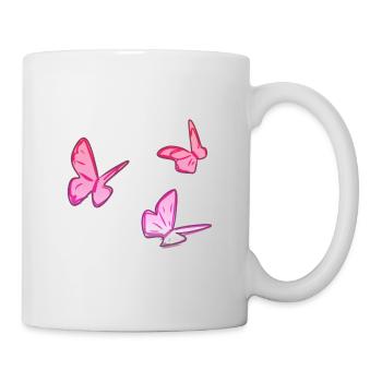pink butterflies butterfly pink pattern - Mug - white - Right