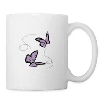 two butterflies butterfly thread - Mug - white - Right