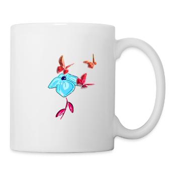 spring blue flower animal natural red - Mug - white - Right