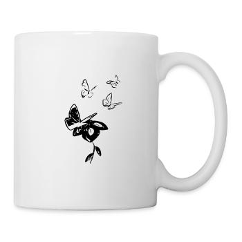 Papillon papillons animaux fleur - Mug blanc - blanc - Droite