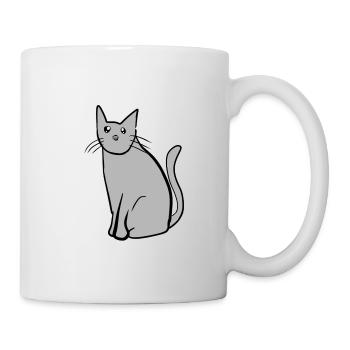 cat animal grey pet - Mug - white - Right