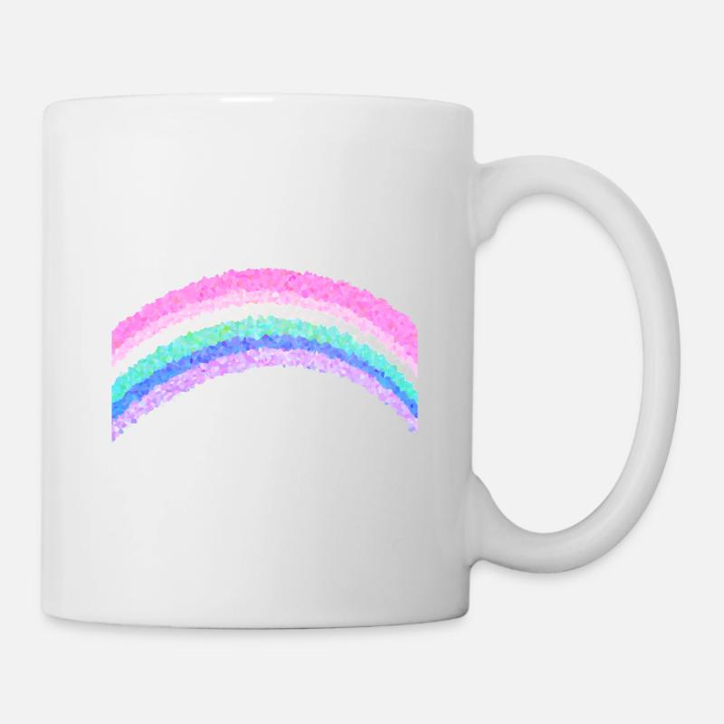 symbole arc-en-ciel couleurs rose - Mug blanc - blanc