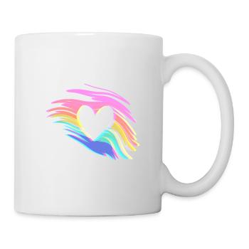 farben symbol herz liebe effekt - Tasse - Weiß - Rechts