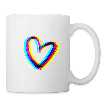 herz effekt 3d symbol liebe - Tasse - Weiß - Rechts