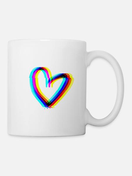 herz effekt 3d symbol liebe - Tasse - Weiß