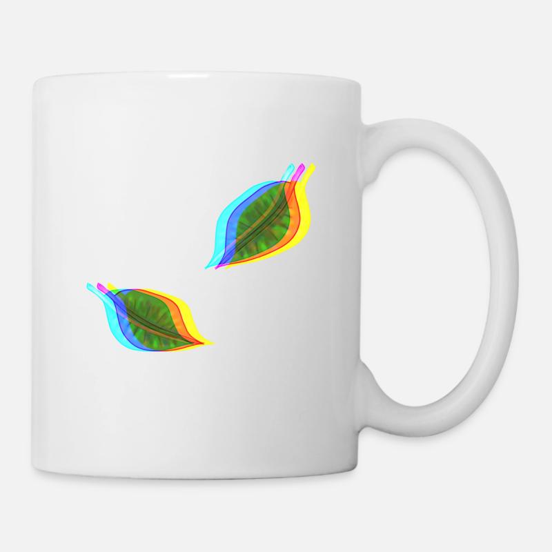 blätter blatt effekt 3d - Tasse - Weiß