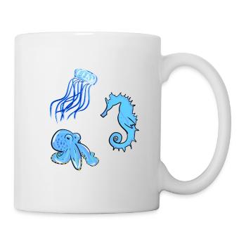 jellyfish octopus animals marine animals biology - Mug - white - Right