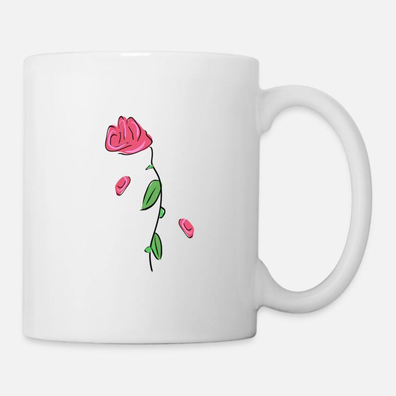 rose fleur fleur fleur fleur printemps - Mug blanc - blanc