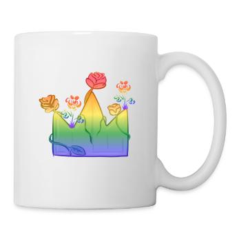 crown symbol royal queen king lgbt regenbog - Mug - white - Right