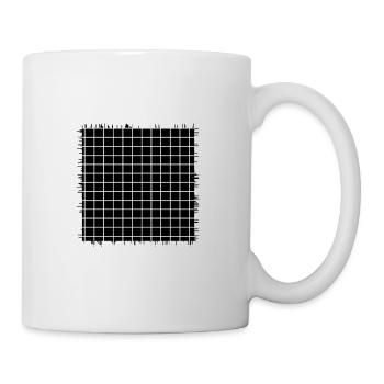 papier à motifs à carreaux croisés de forme carrée - Mug blanc - blanc - Droite