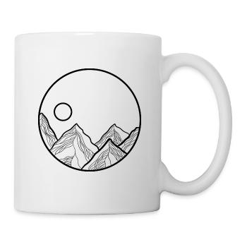 Montagnes avec soleil - Mug blanc - blanc - Droite