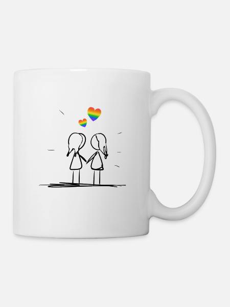 amantes lesbiennes - Mug blanc - blanc