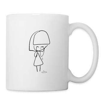 triste pleureuse fille malheureuse larme - Mug blanc - blanc - Droite