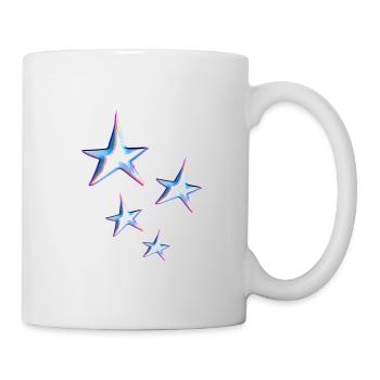 vier sterne stern symbol glitzer lila - Tasse - Weiß - Rechts