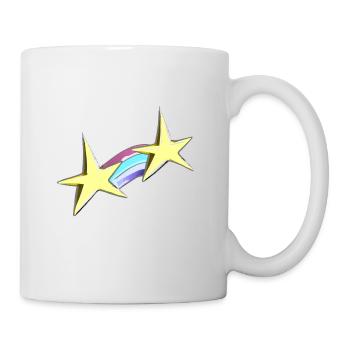 stern regenbogen sterne gold - Tasse - Weiß - Rechts