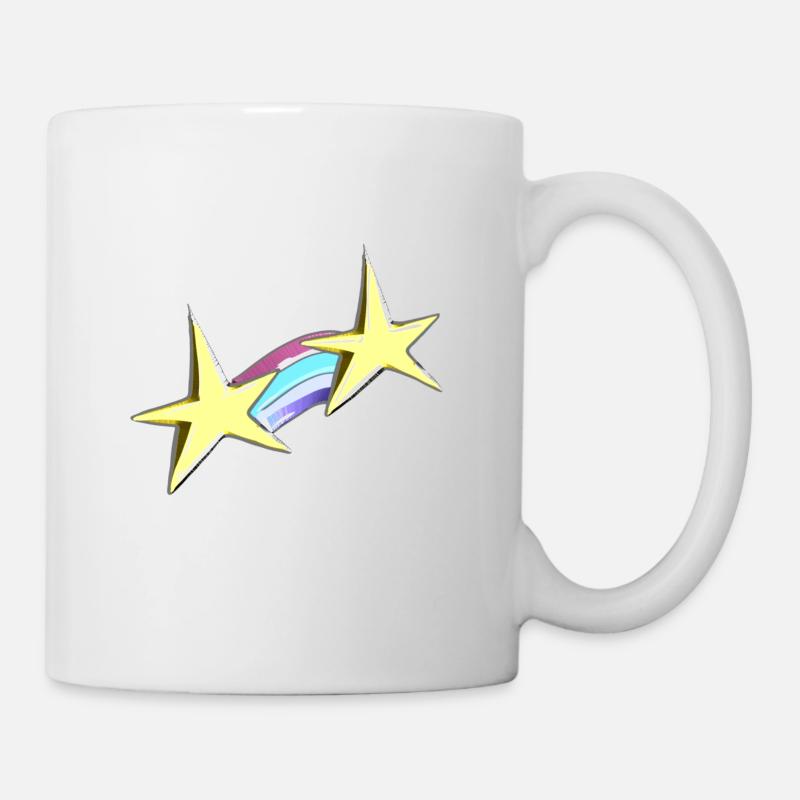 stern regenbogen sterne gold - Tasse - Weiß