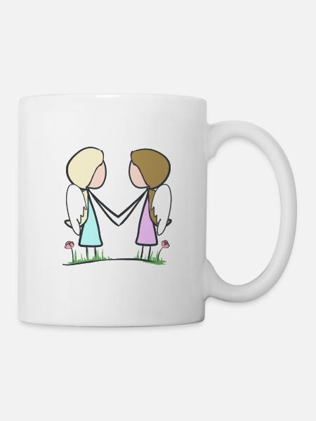 beste Freunde Engel Freundschaft flügel - Tasse - Weiß