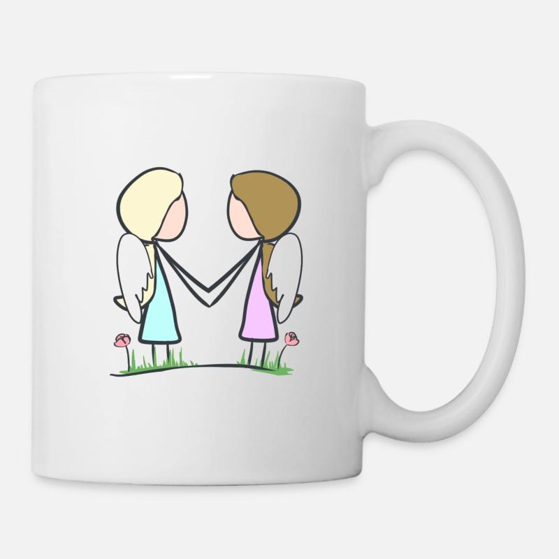 beste Freunde Engel Freundschaft flügel - Tasse - Weiß