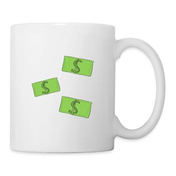 Geld Muster scheine dollar grün symbol - Tasse - Weiß - Rechts
