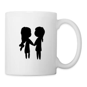 symbol friends friendship woman dark - Mug - white - Right