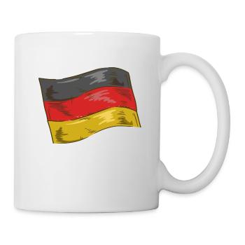 Deutschland Flagge Deutsche Fahne Used Look Heimat - Tasse - Weiß - Rechts