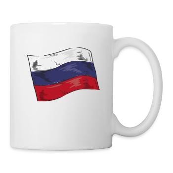 Russia Flag Vintage Russian Flag Used Look - Mug - white - Right