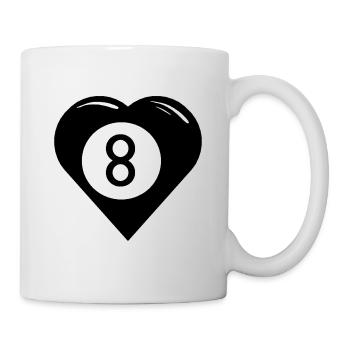 Pool Billiards Heart (Snooker, Billiards), Ball-8 - Mug - white - Right