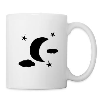 sterne mond nacht himmel simpel - Tasse - Weiß - Rechts