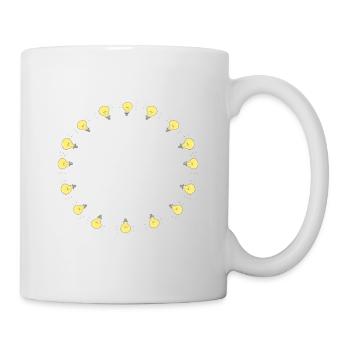glühbirne kreis scheinen licht symbol - Tasse - Weiß - Rechts