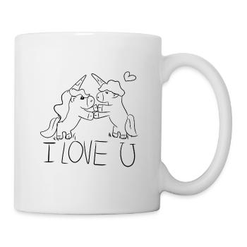 unicorn i love you couple - Mug - white - Right