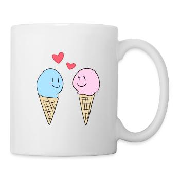 liebe eis essen valentinstag süß - Tasse - Weiß - Rechts