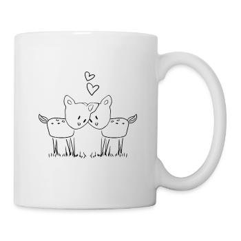 amour couple chers cerfs animaux - Mug blanc - blanc - Droite